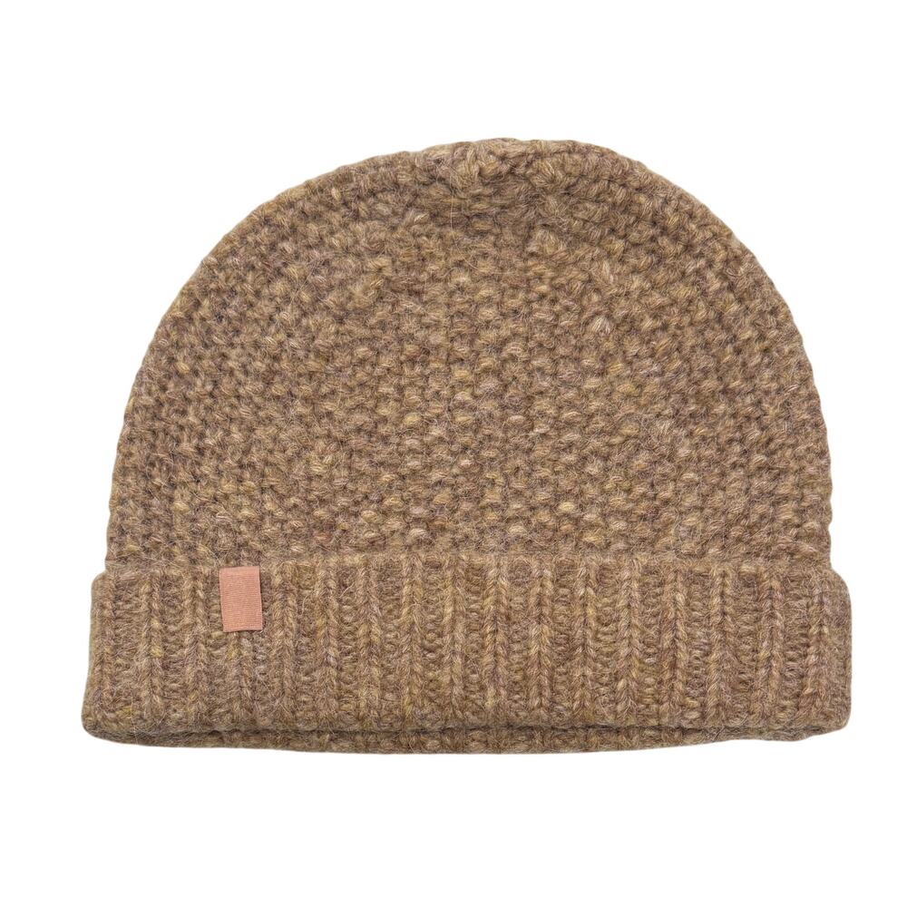 LUNYA Brown Wool Alpaca Chunky Knit Beanie Hat One Size OS Winter